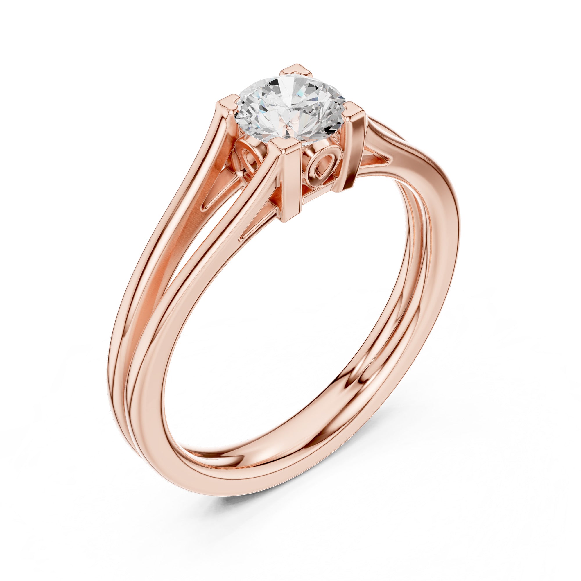 Kia Solitaire Twin Band Ring