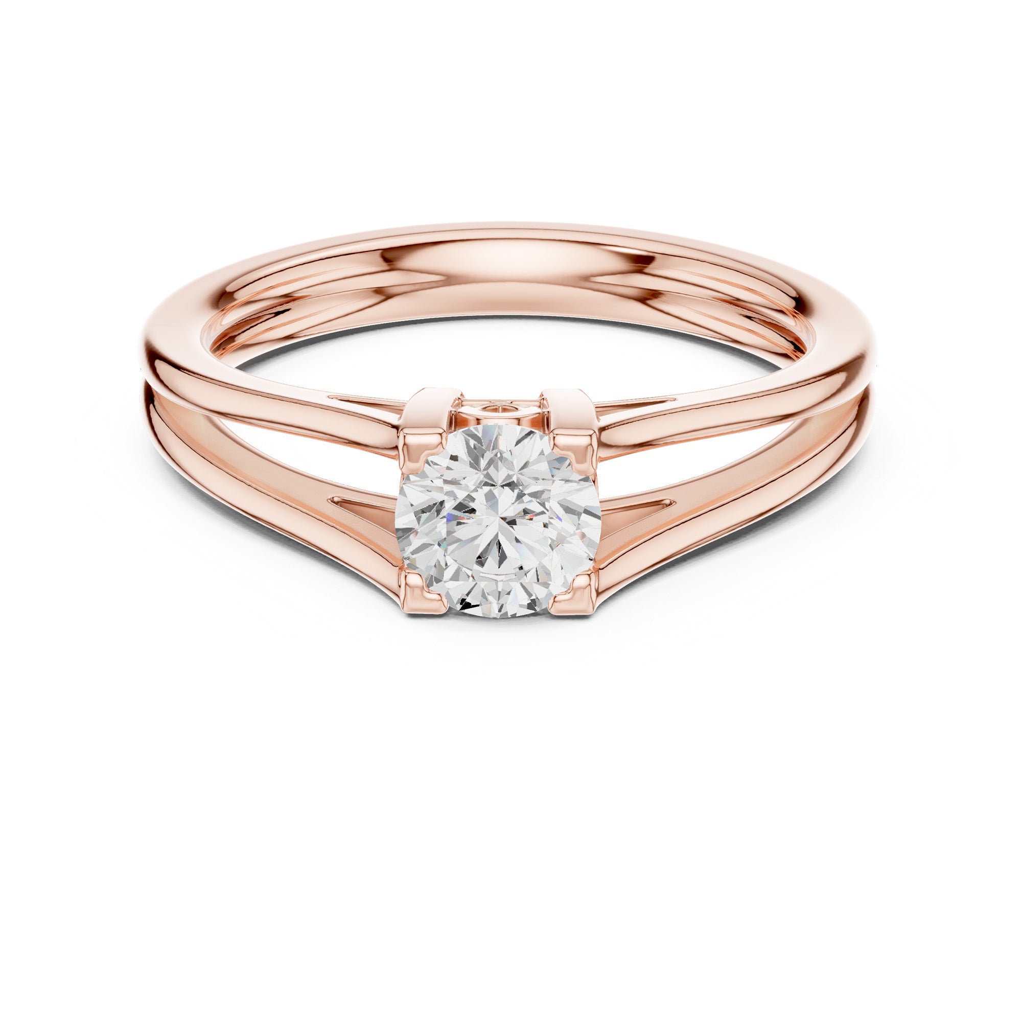 Kia Solitaire Twin Band Ring