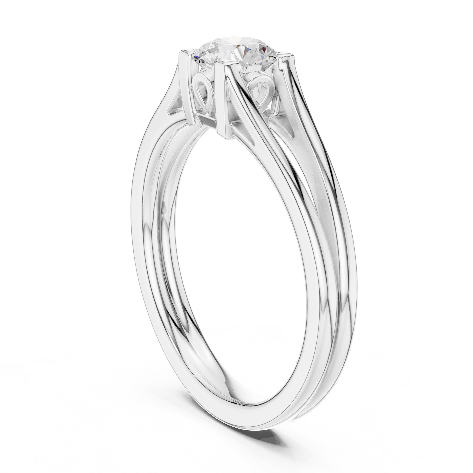 Kia Solitaire Twin Band Ring