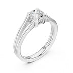 Kia Solitaire Twin Band Ring