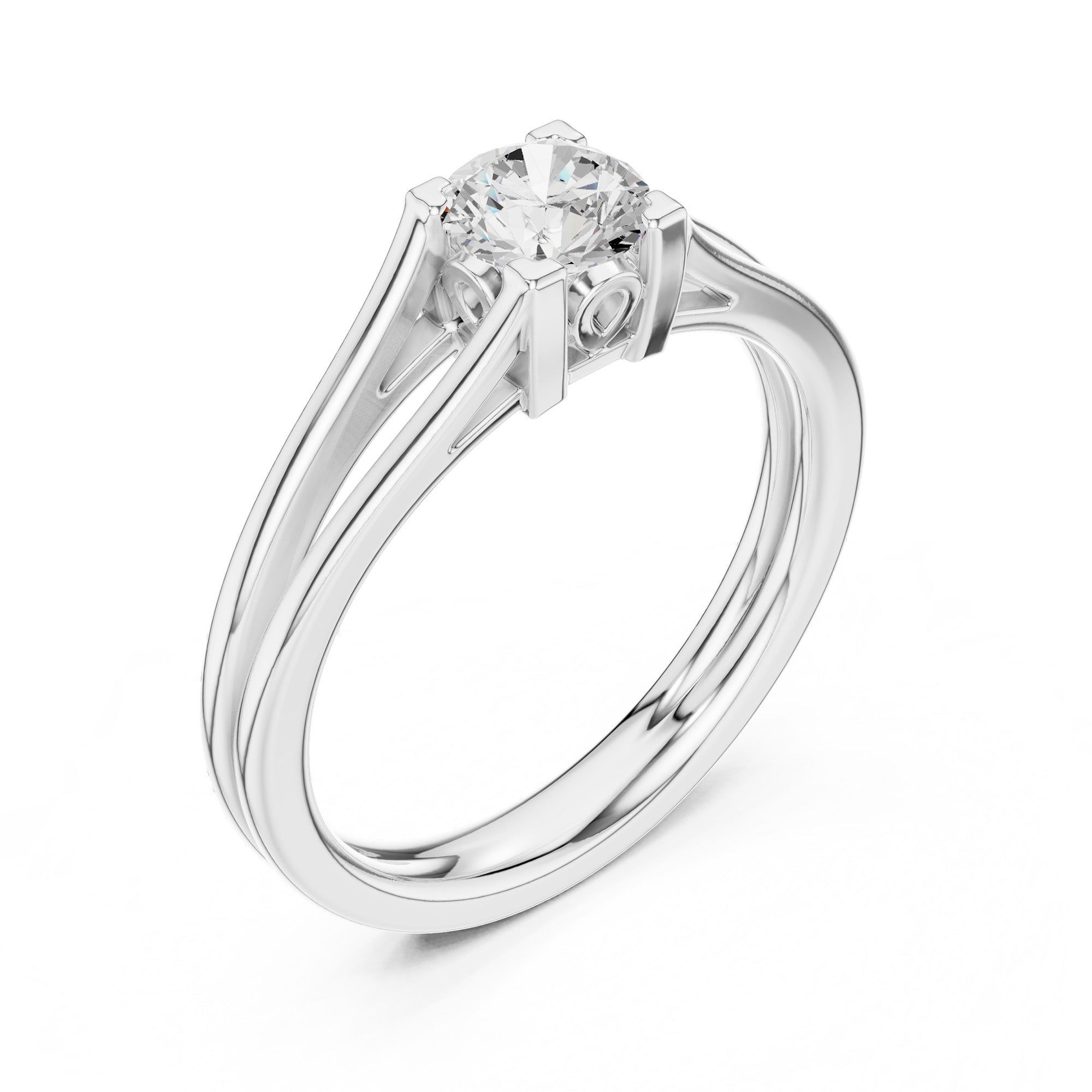 Kia Solitaire Twin Band Ring