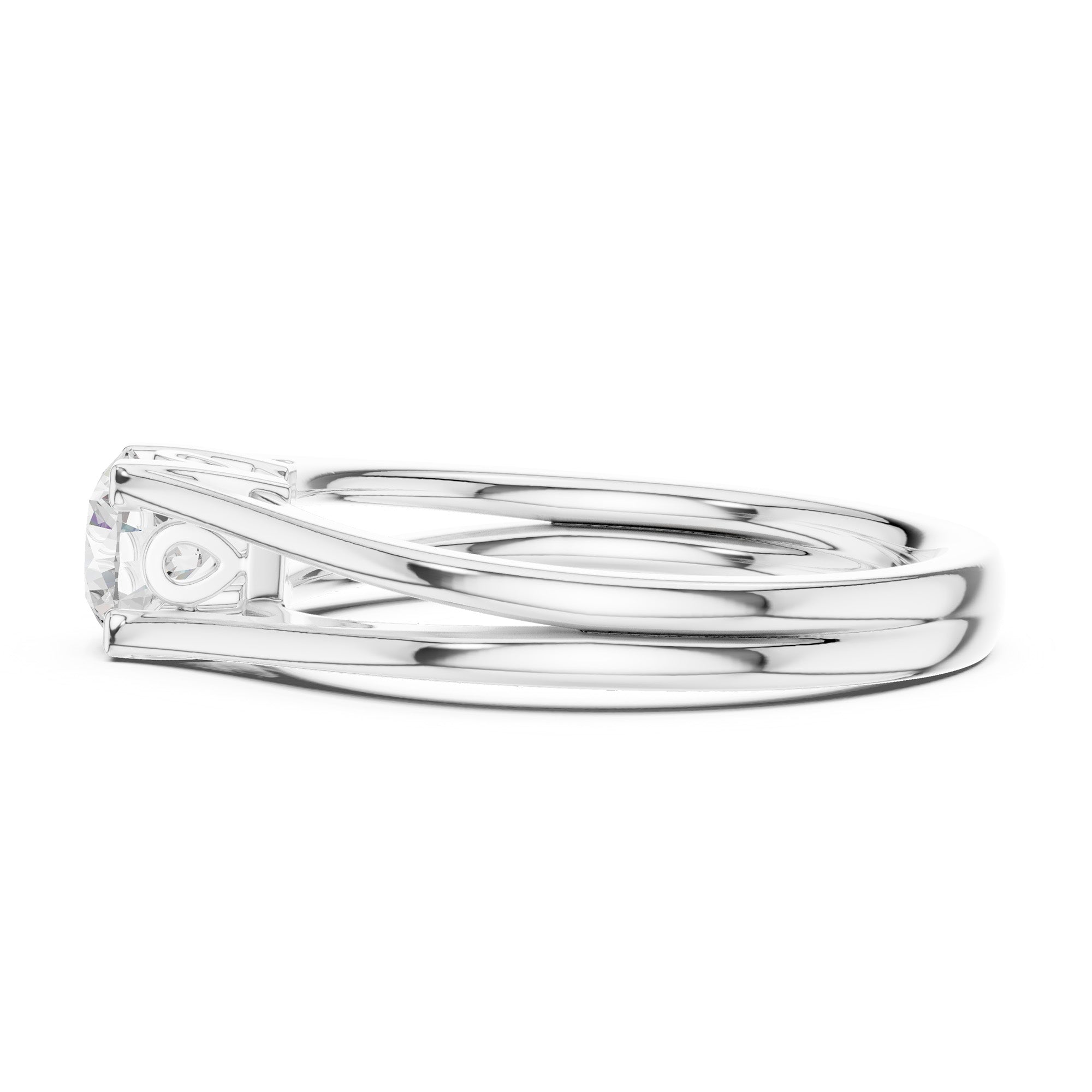 Kia Solitaire Twin Band Ring