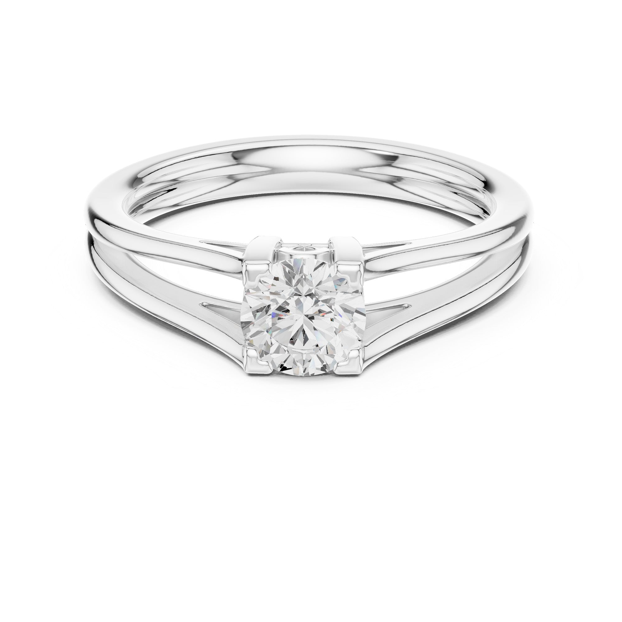 Kia Solitaire Twin Band Ring