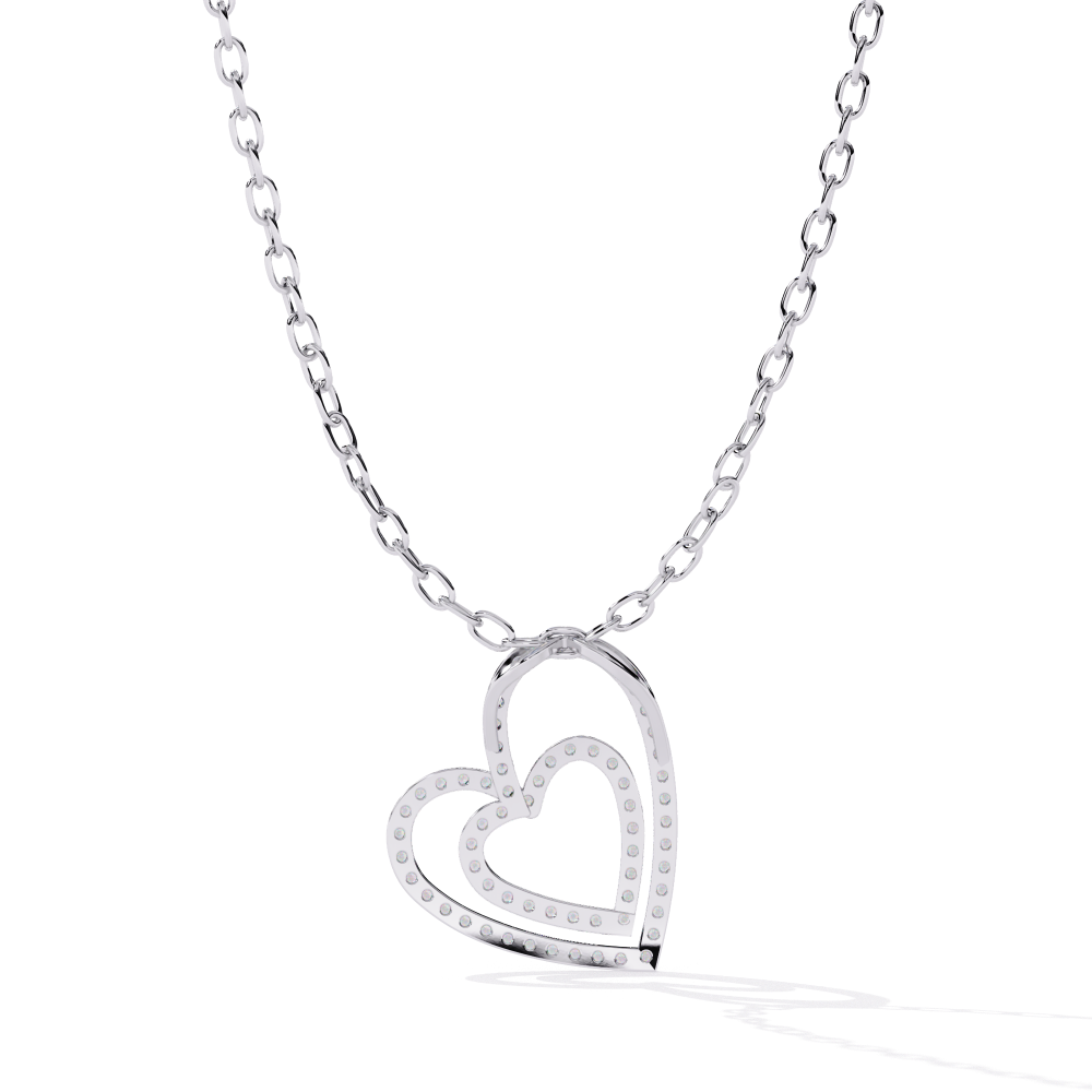 Double Halo Heart Pendant