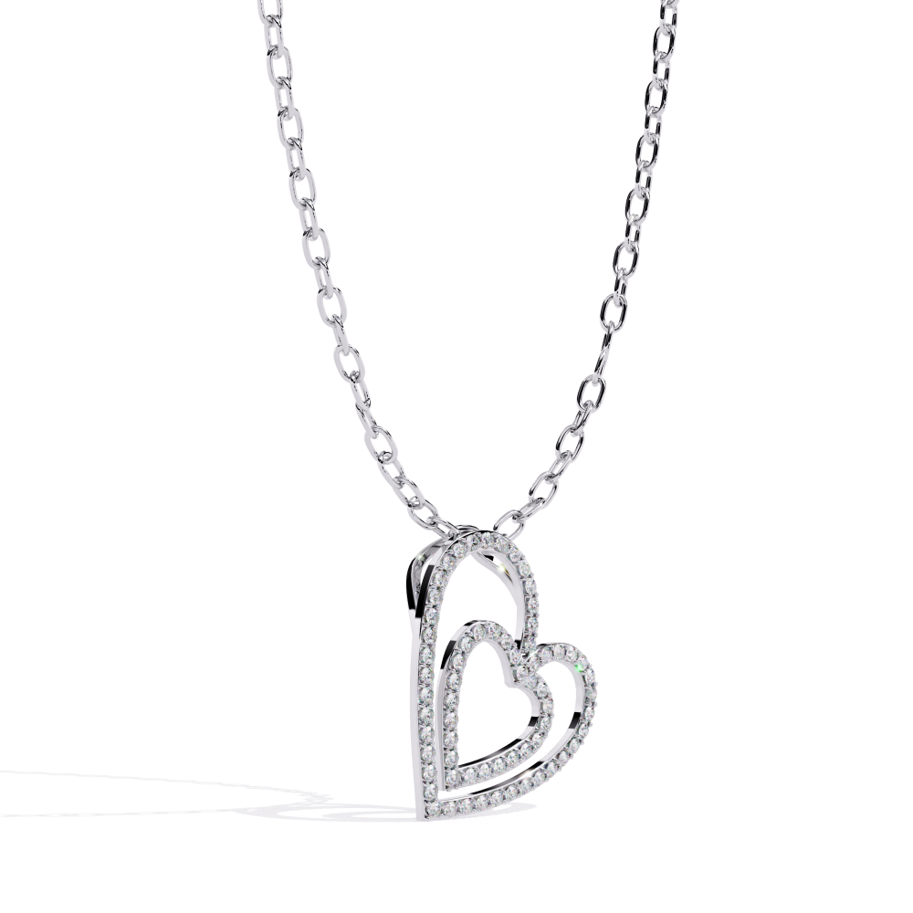 Double Halo Heart Pendant
