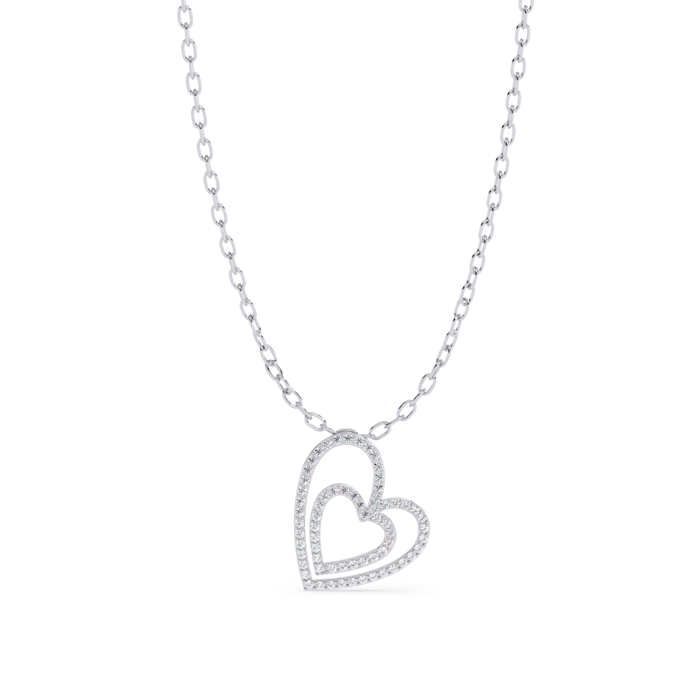 Double Halo Heart Pendant