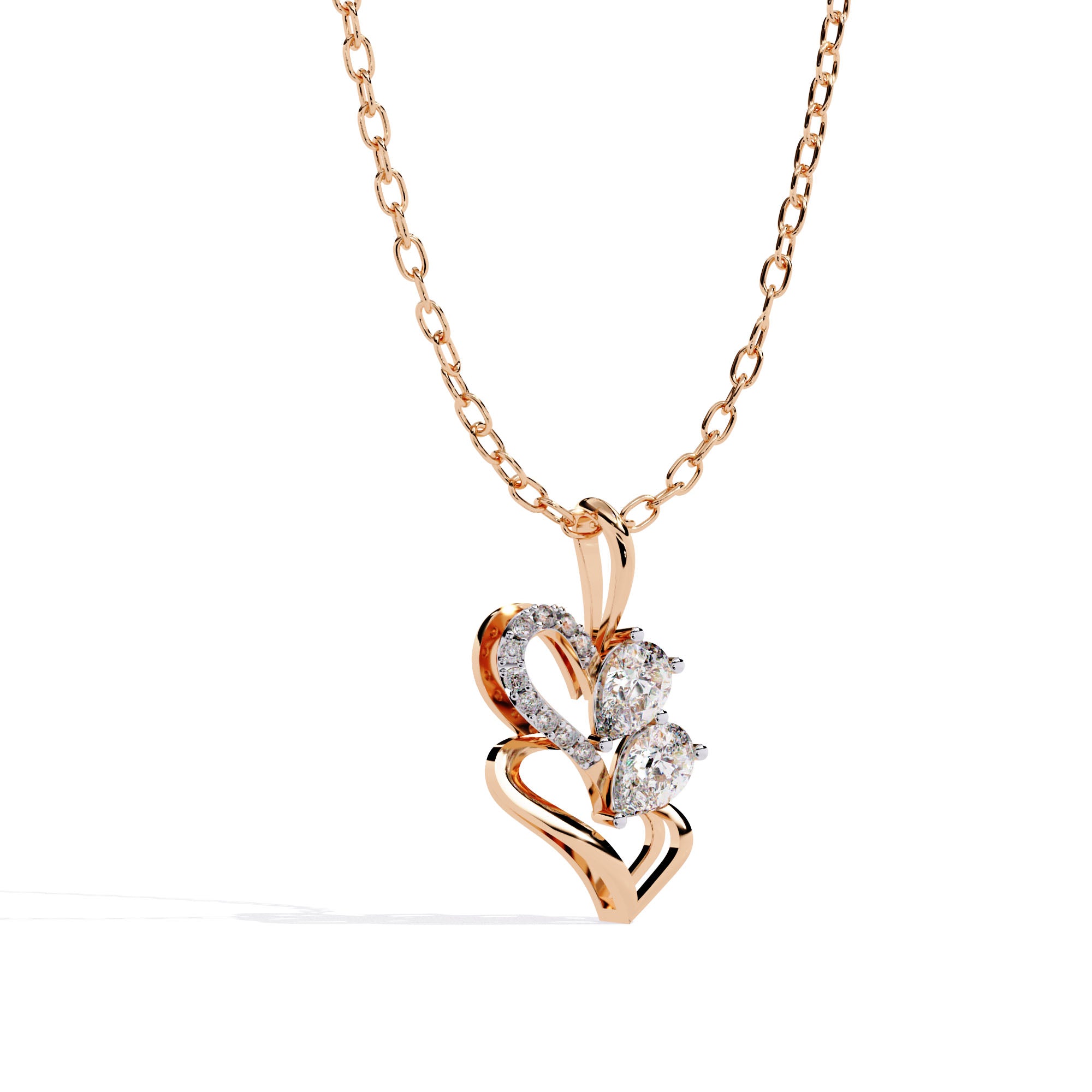Twin Heart Diamond Pendant