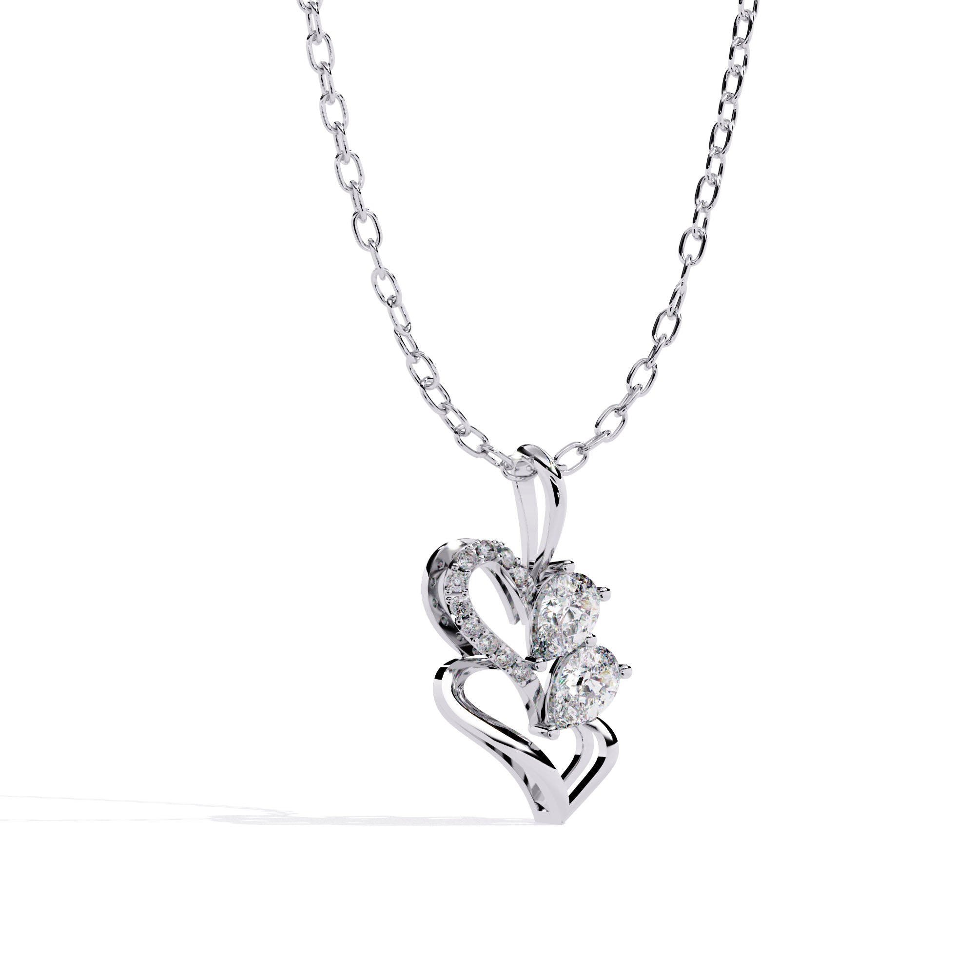 Twin Heart Diamond Pendant