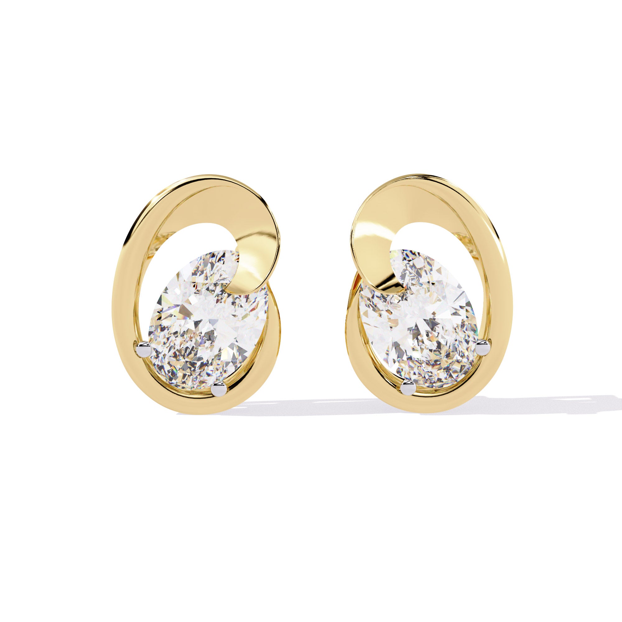Ovel Loop Diamond Studs Main image