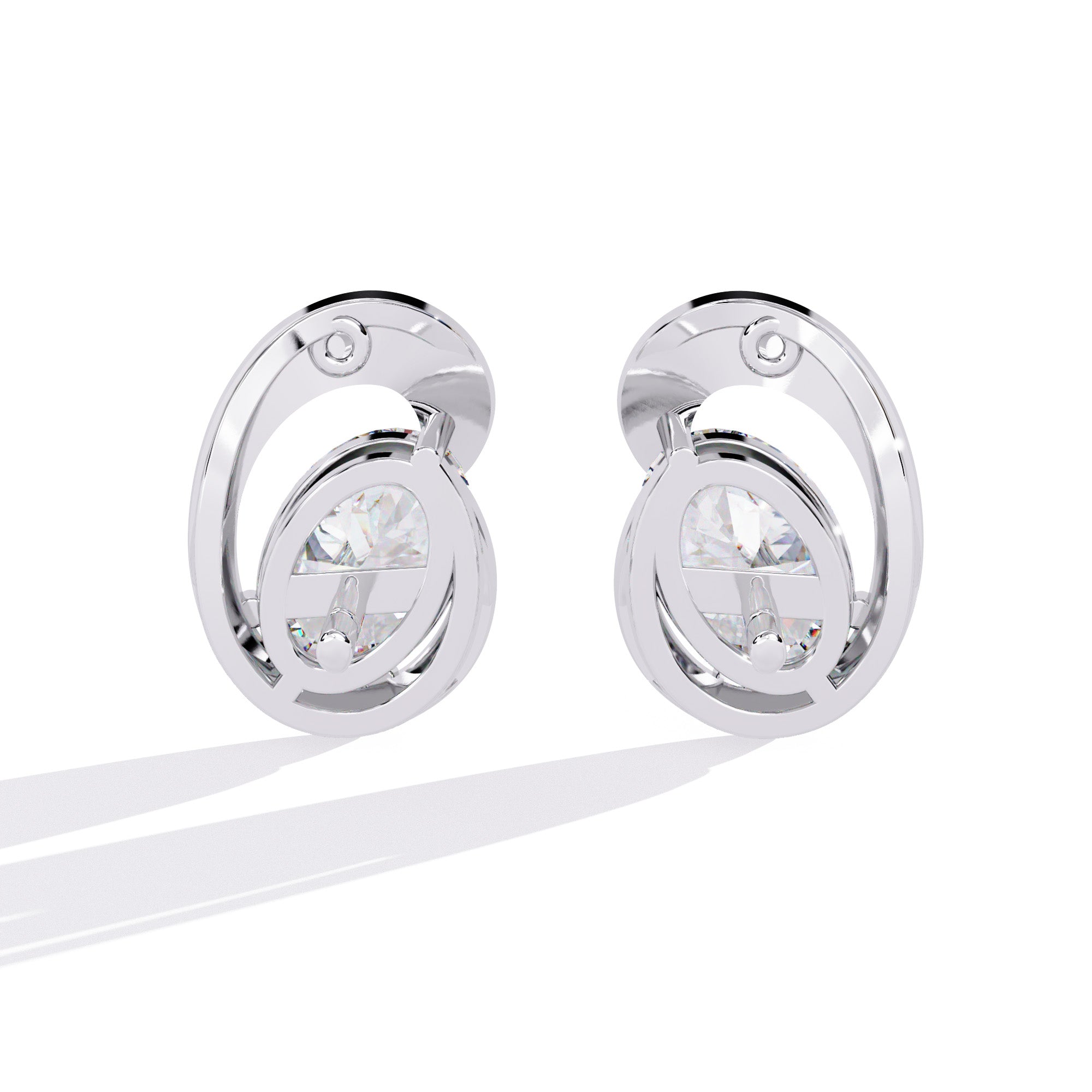 Ovel Loop Diamond Studs