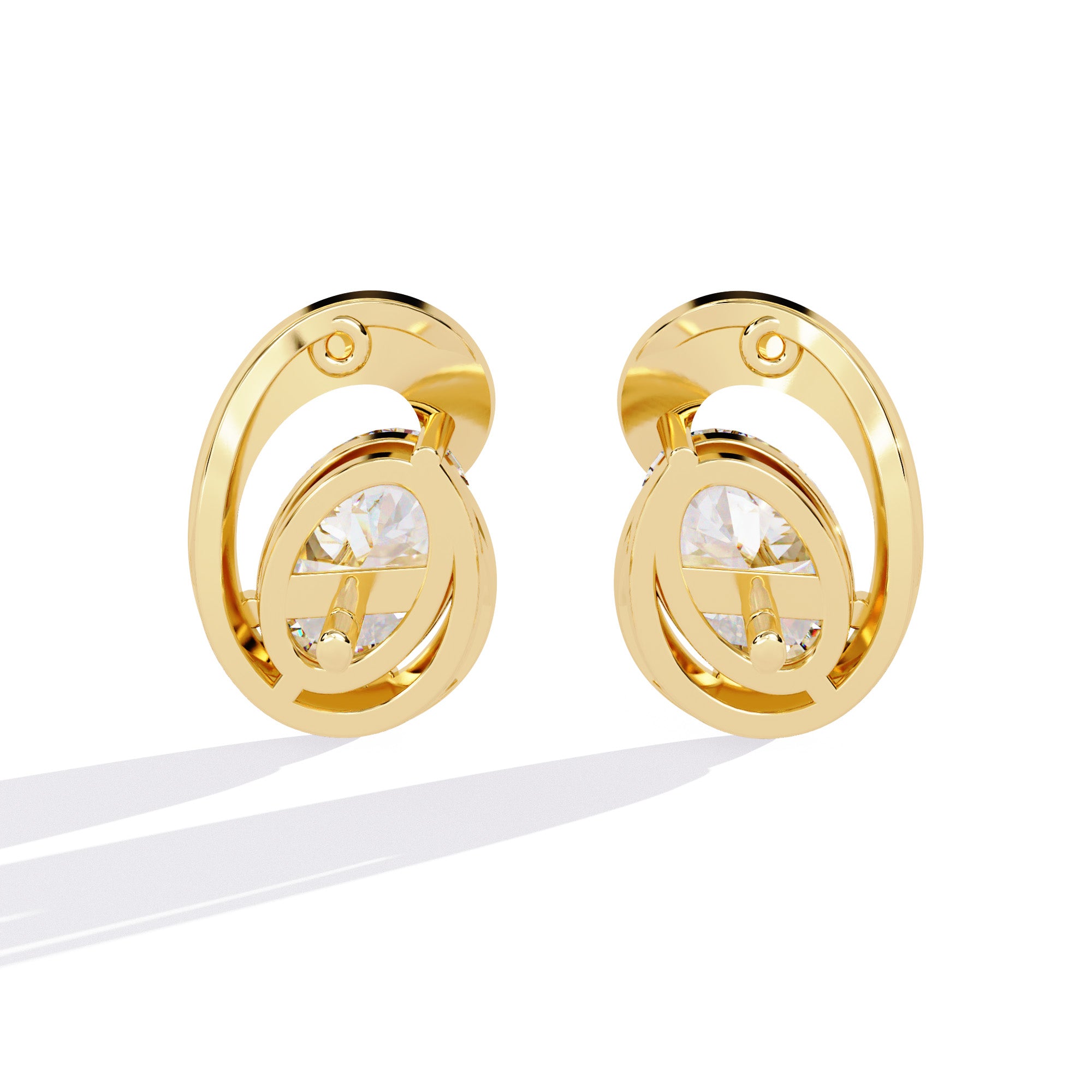 Ovel Loop Diamond Studs