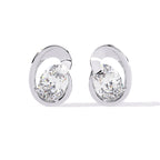 Ovel Loop Diamond Studs