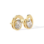 Ovel Loop Diamond Studs