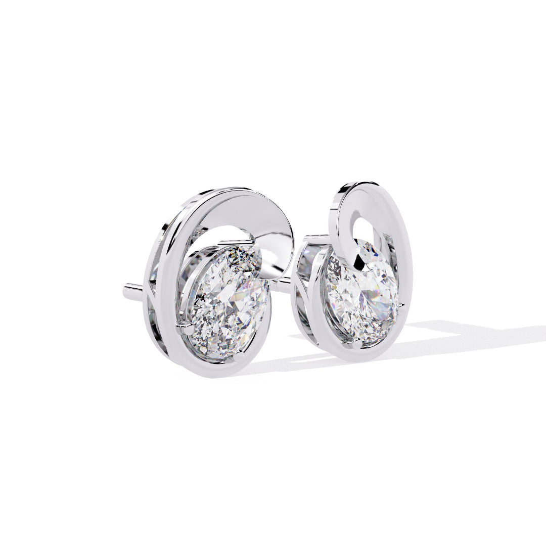 Ovel Loop Diamond Studs Secondary image