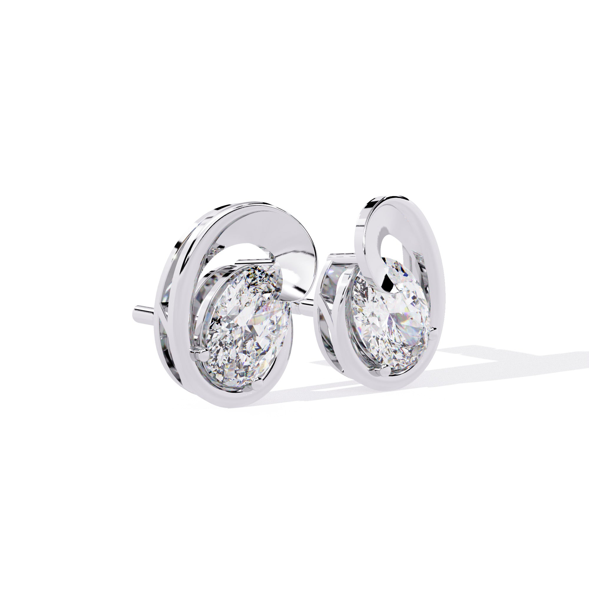 Ovel Loop Diamond Studs