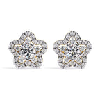 Floral Diamond Stud Earrings
