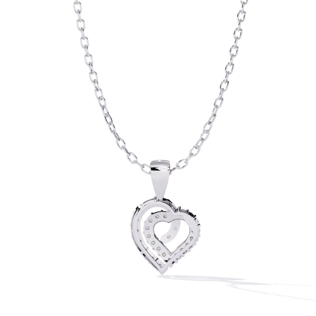 Twinkle Heart Halo Pendant