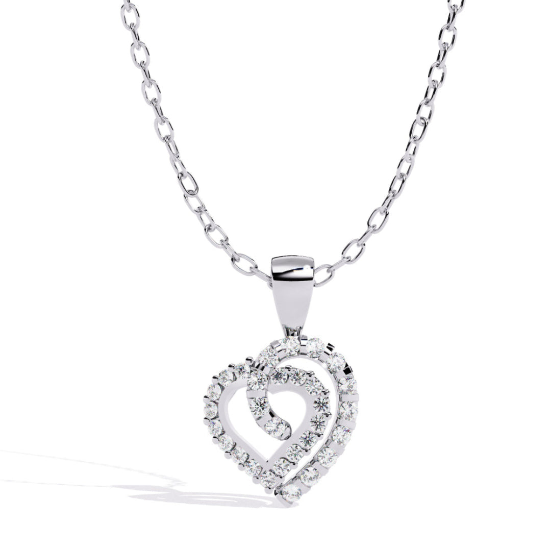 Twinkle Heart Halo Pendant