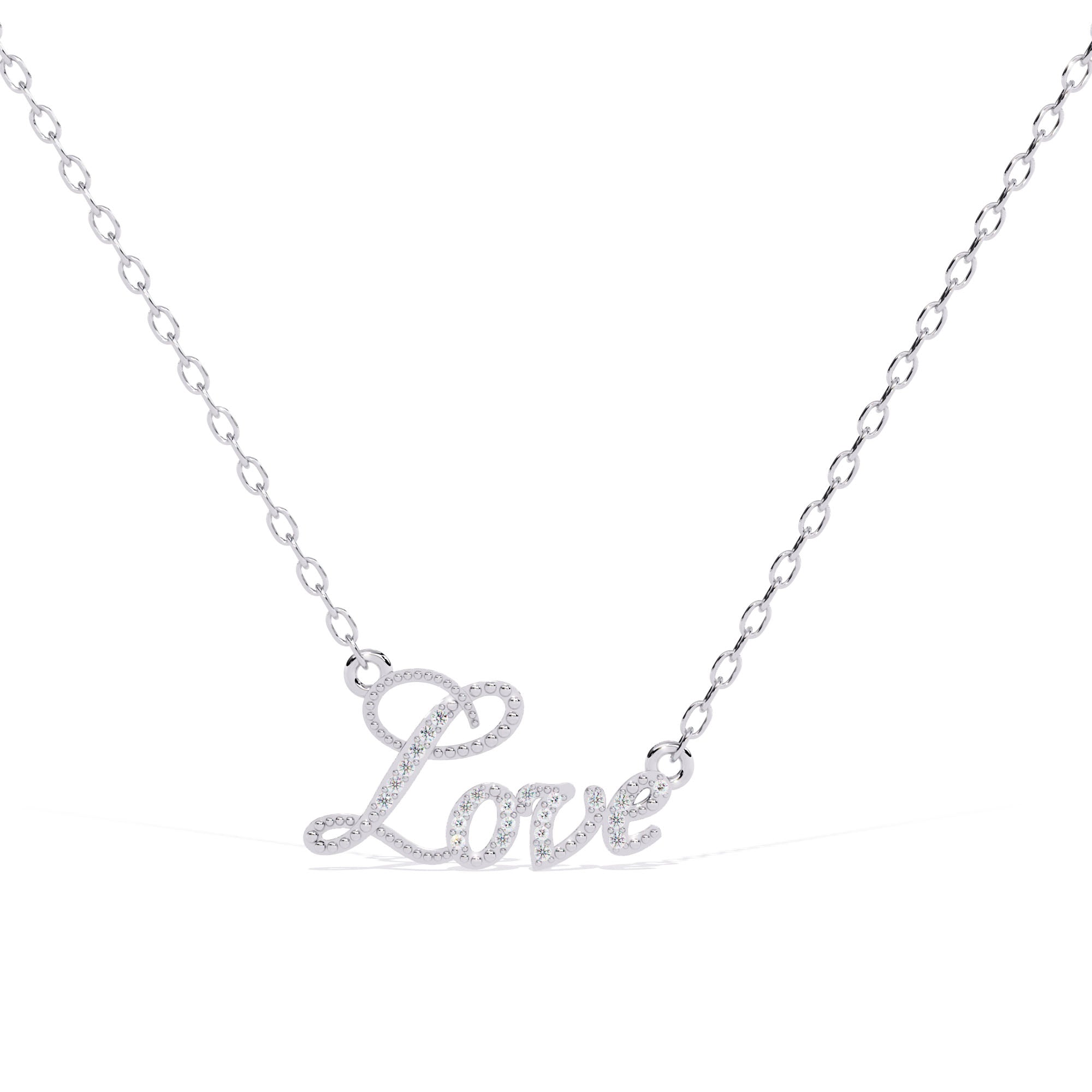 Diamond Love Script Pendant