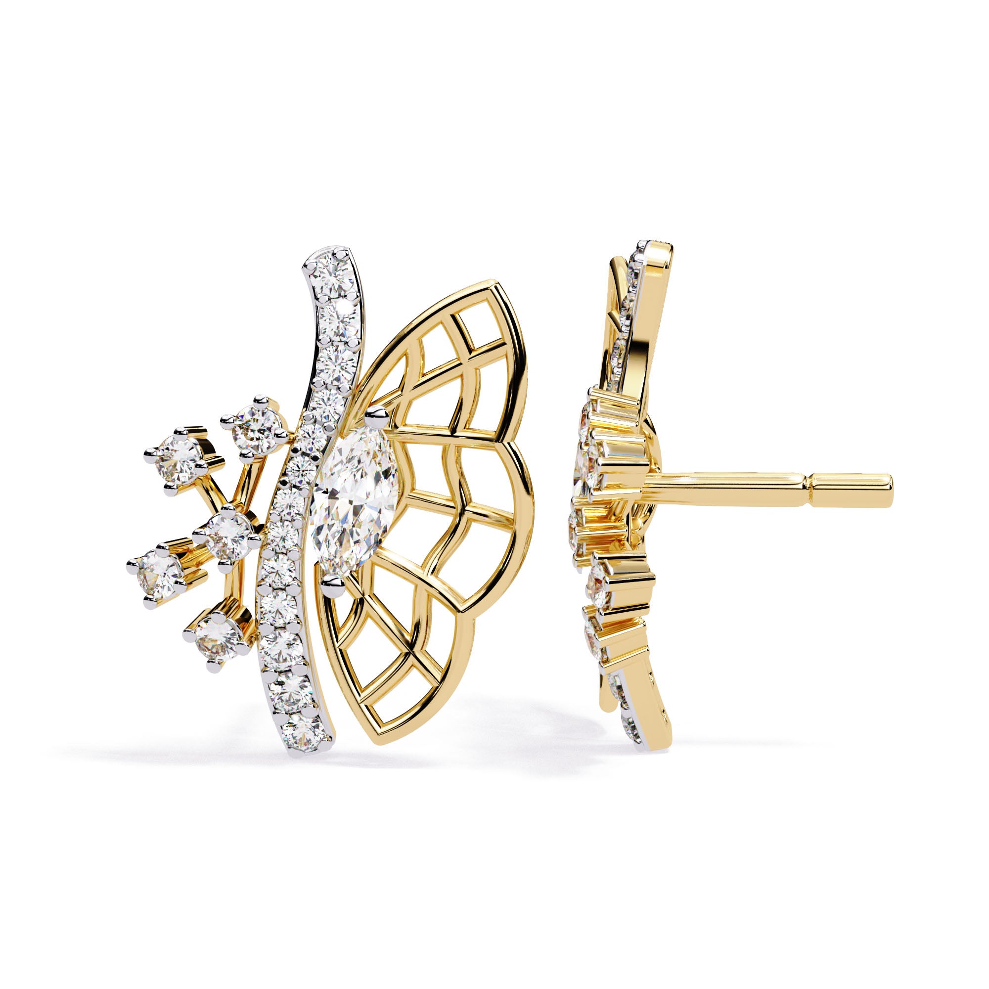 Butterfly Diamond Stud Earrings Secondary image
