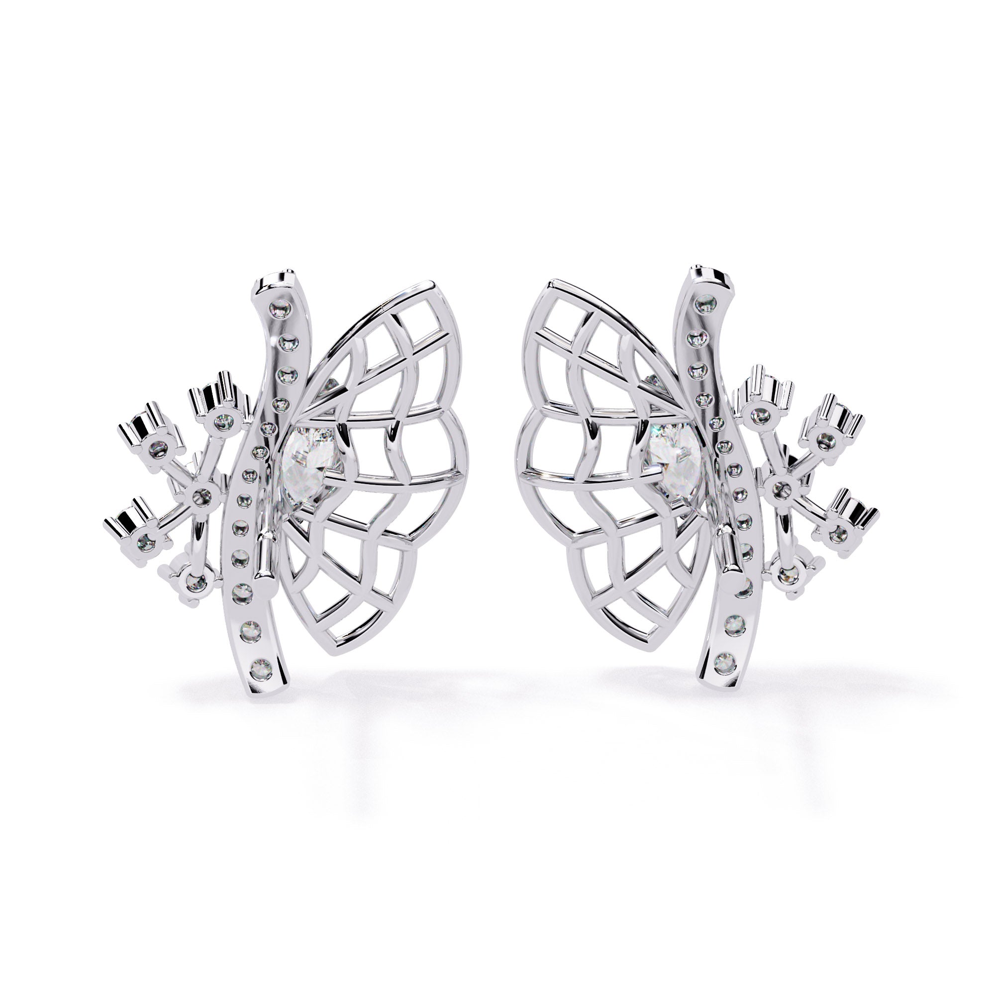 Butterfly Diamond Stud Earrings