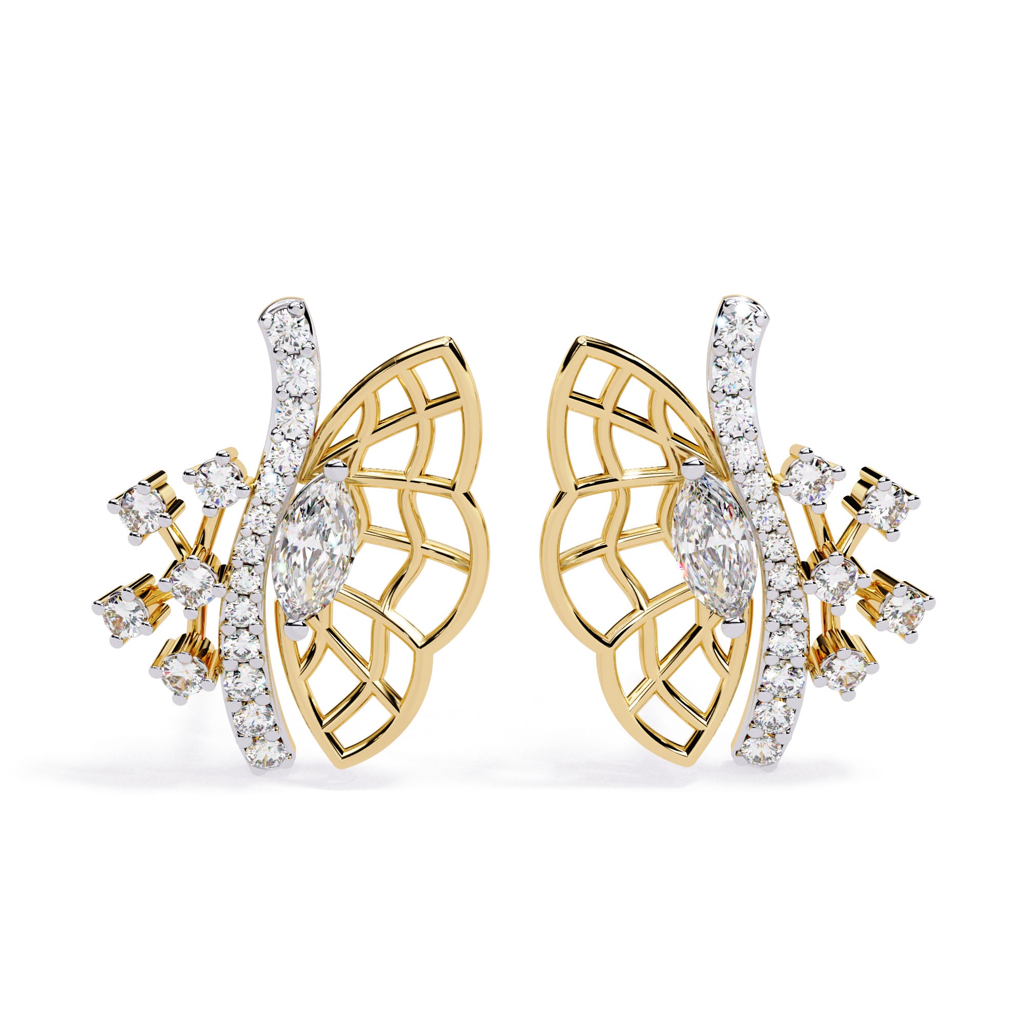Butterfly Diamond Stud Earrings Main image