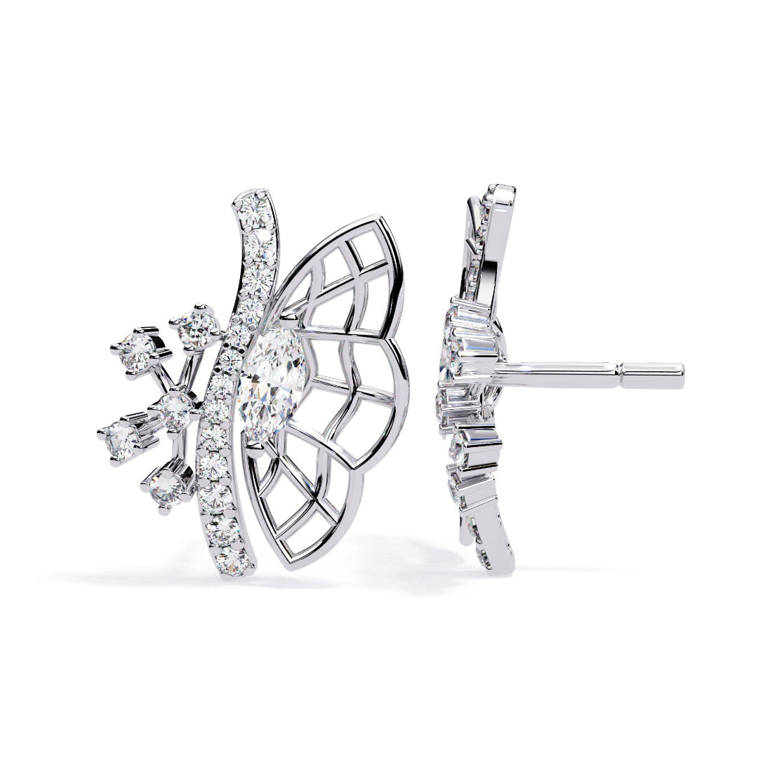 Butterfly Diamond Stud Earrings Secondary image