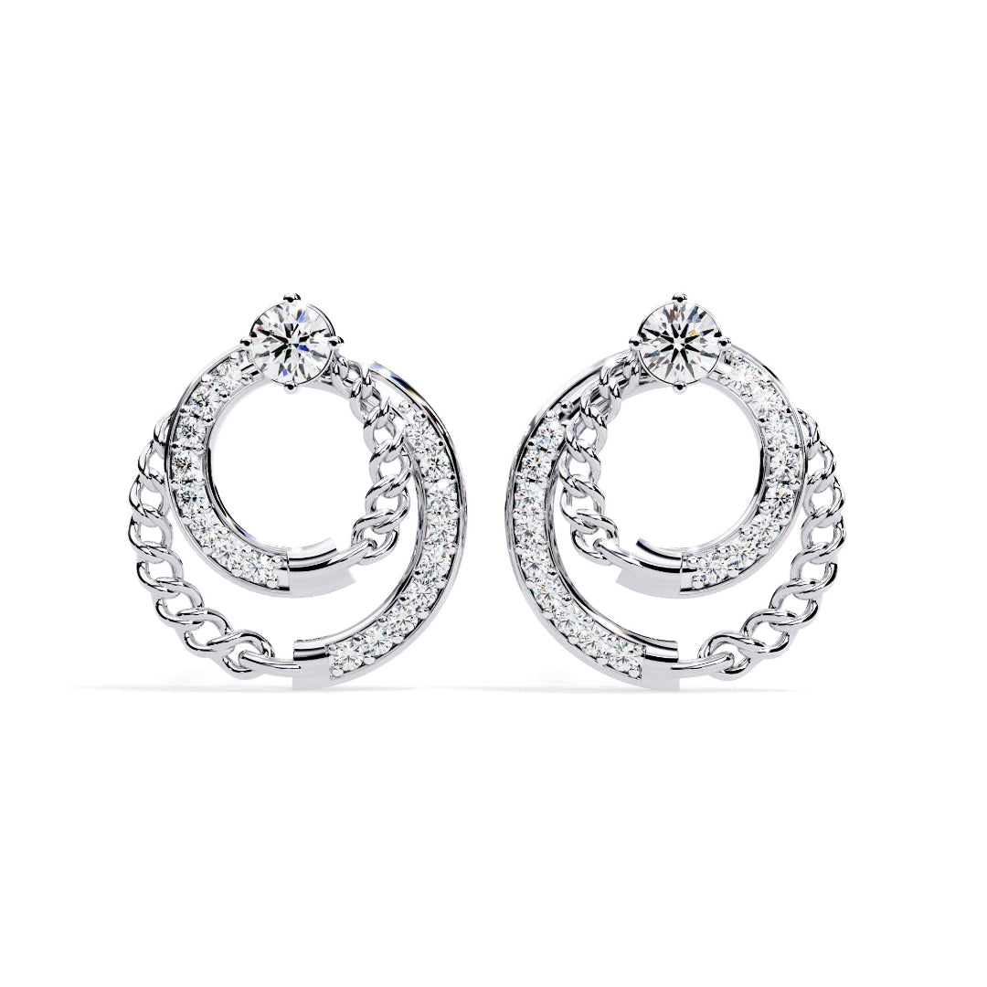 Circle Chain Diamond Studs Secondary image