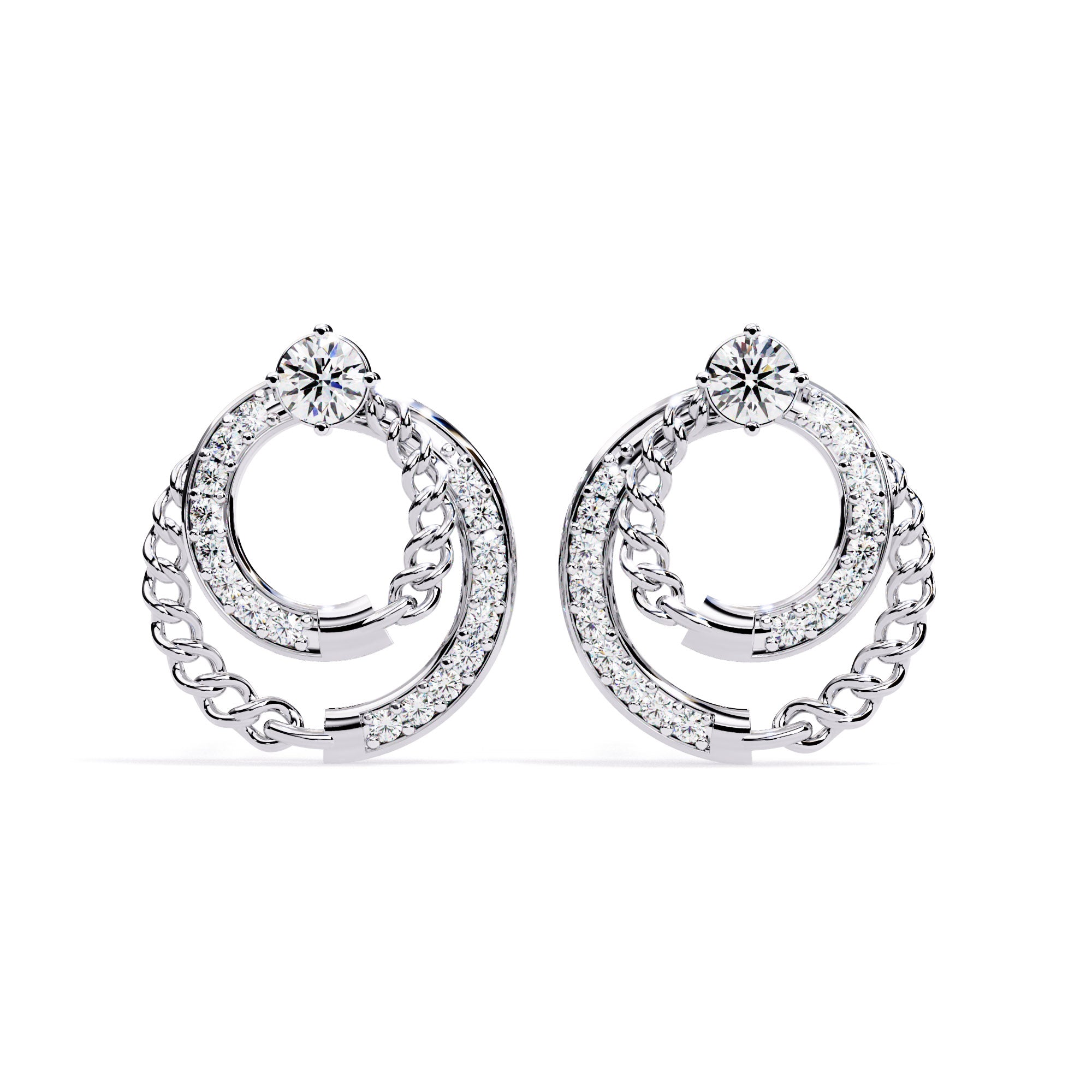 Circle Chain Diamond Studs