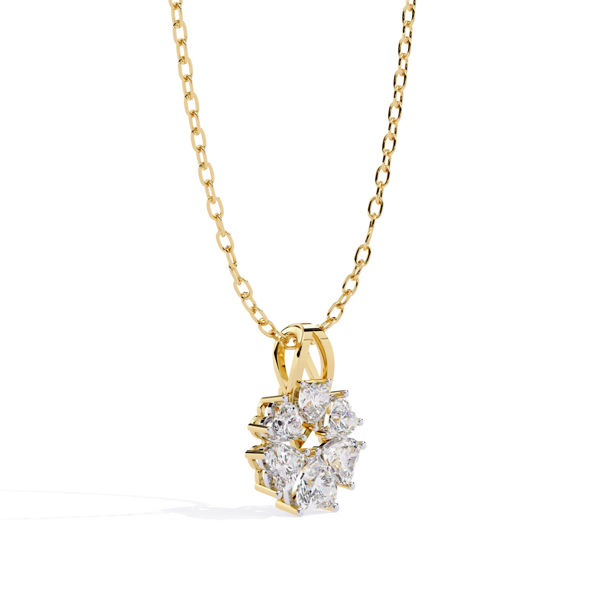 Floral Heart Diamond Pendant
