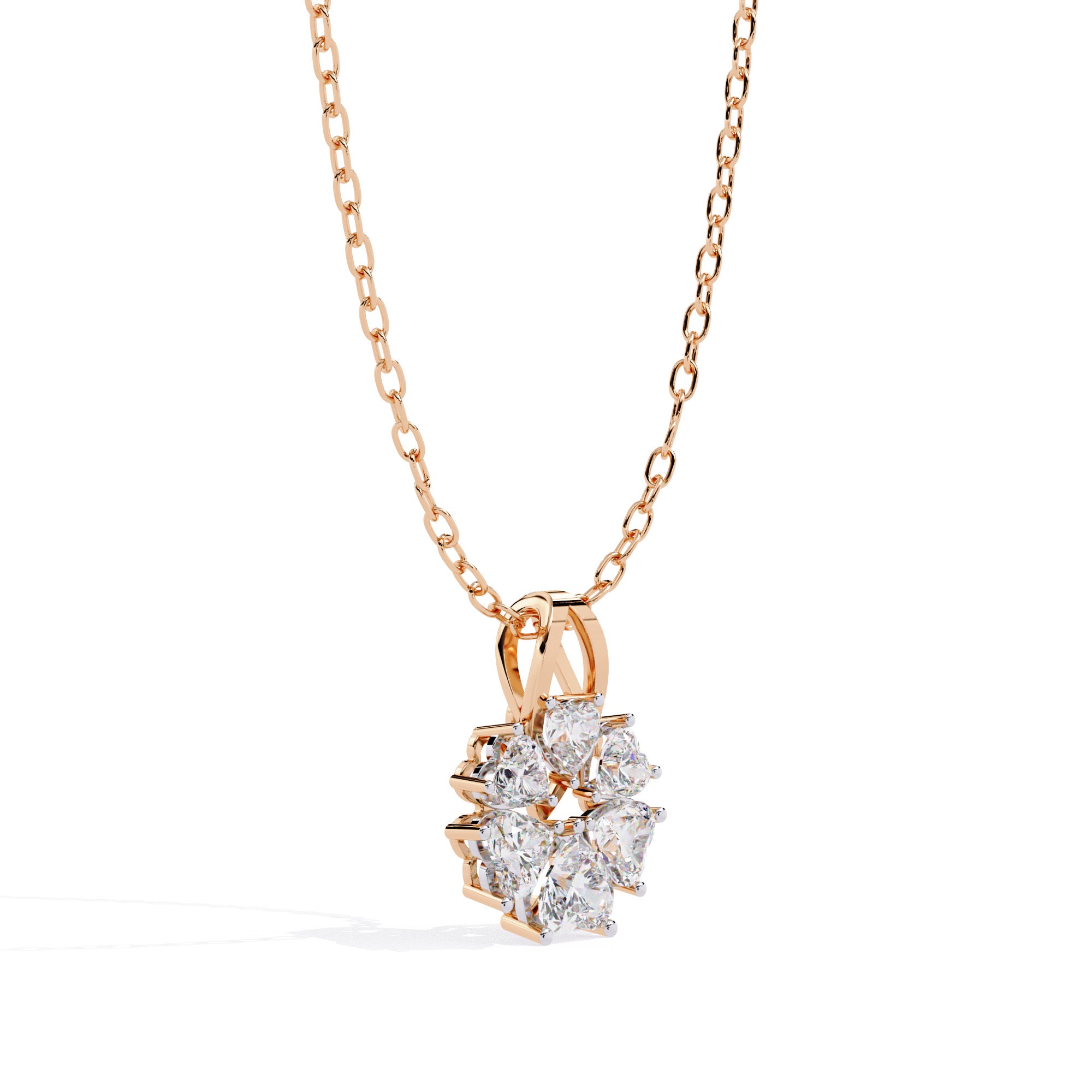 Floral Heart Diamond Pendant