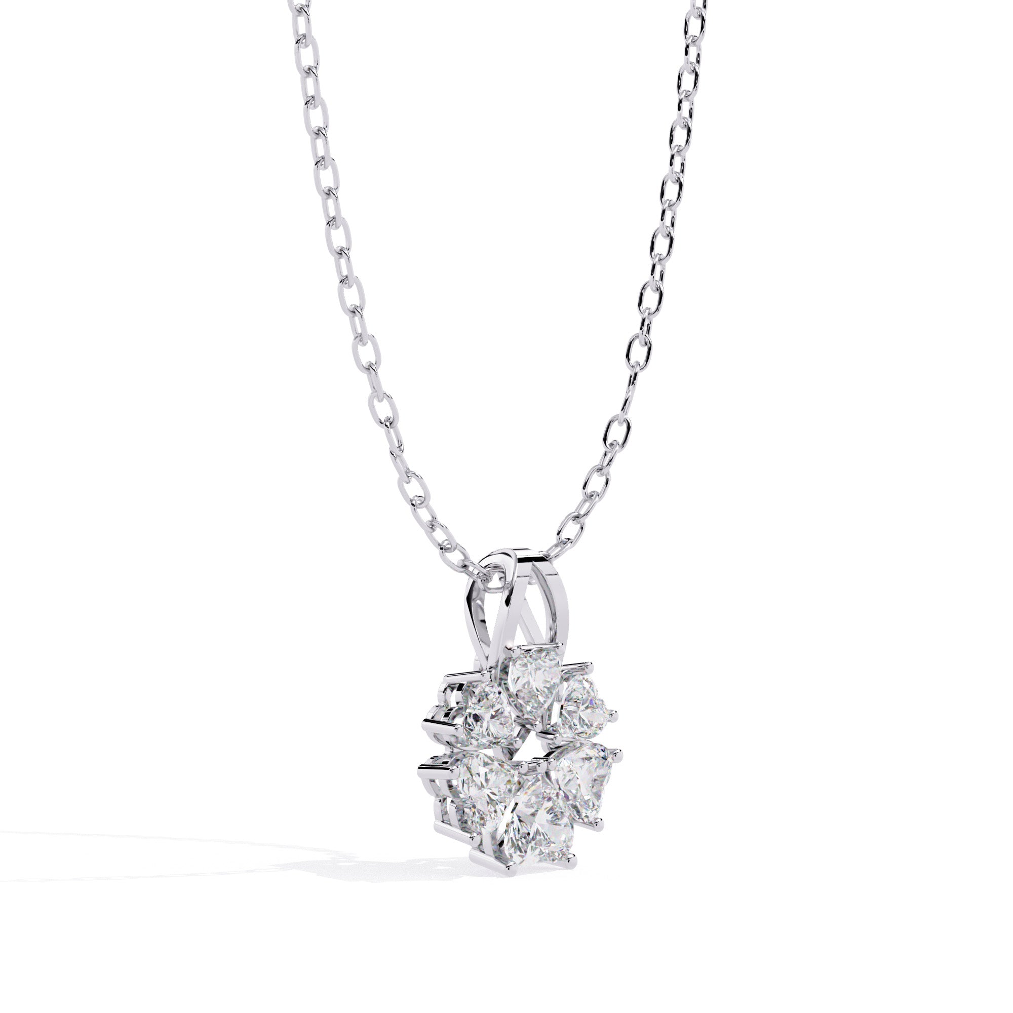 Floral Heart Diamond Pendant