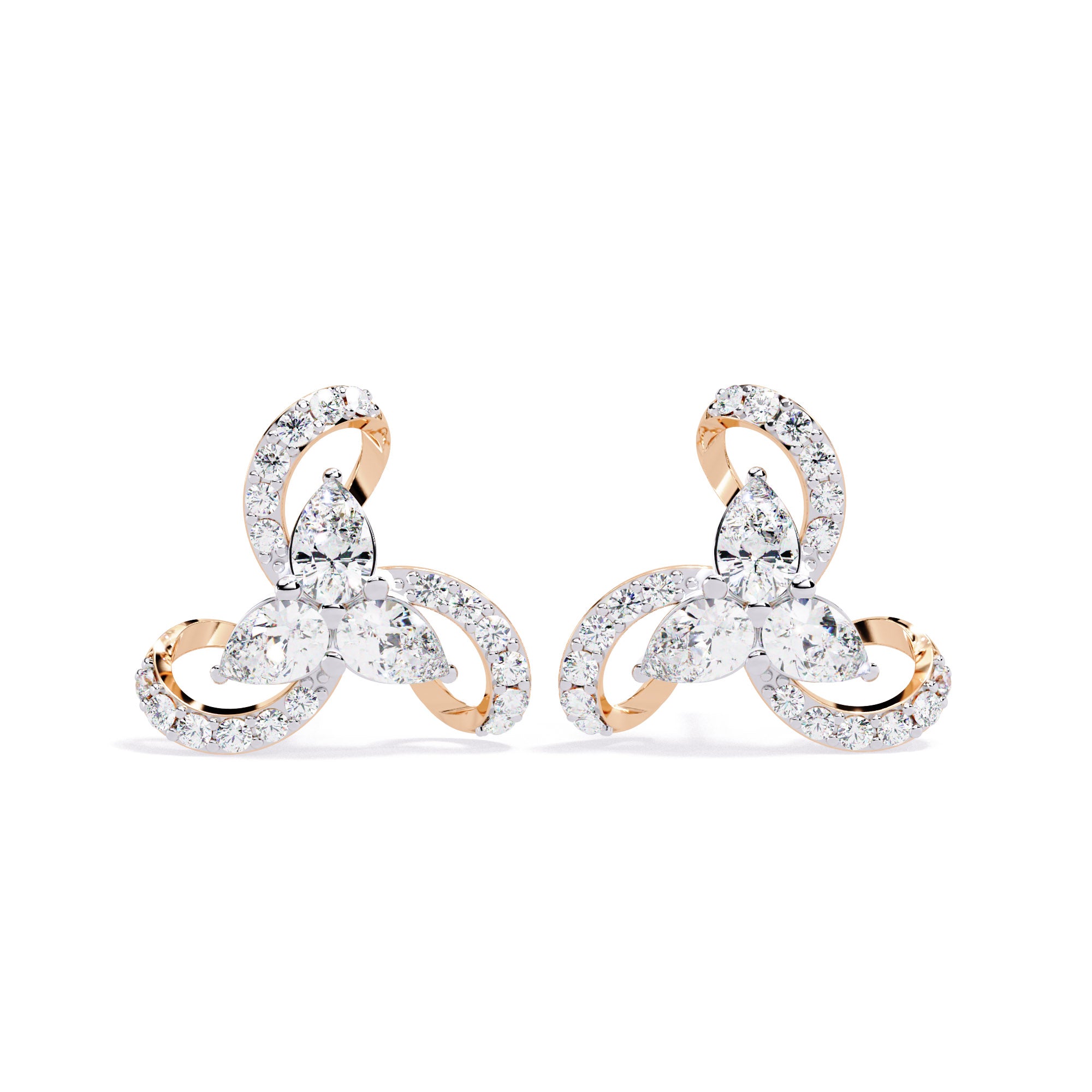 Trinity Pear Diamond Studs