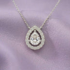 Celena Teardrop Halo Pendant