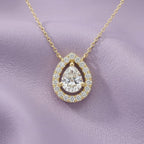 Celena Teardrop Halo Pendant