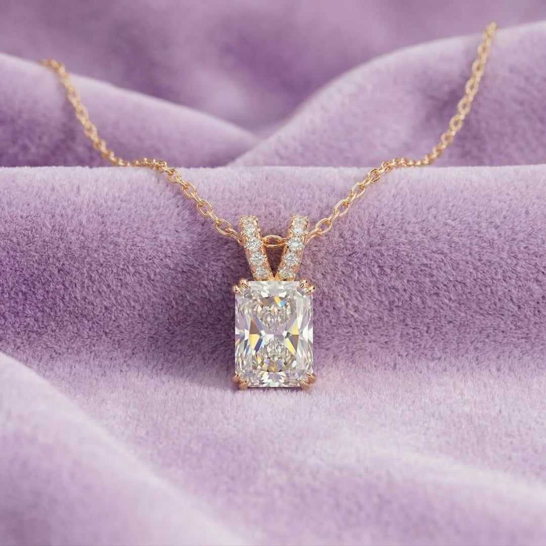 Solitaire Radiant Diamond Pendant