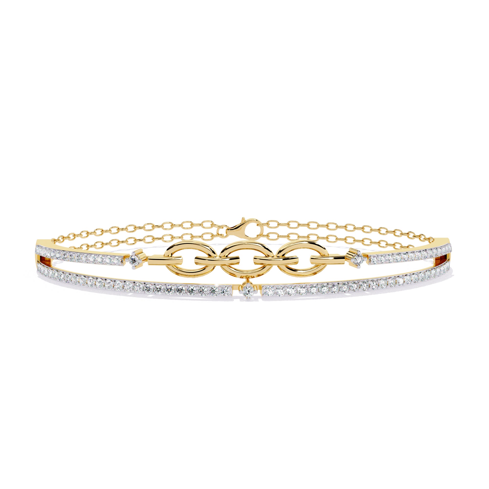 Dual Chain Diamond Bracelet
