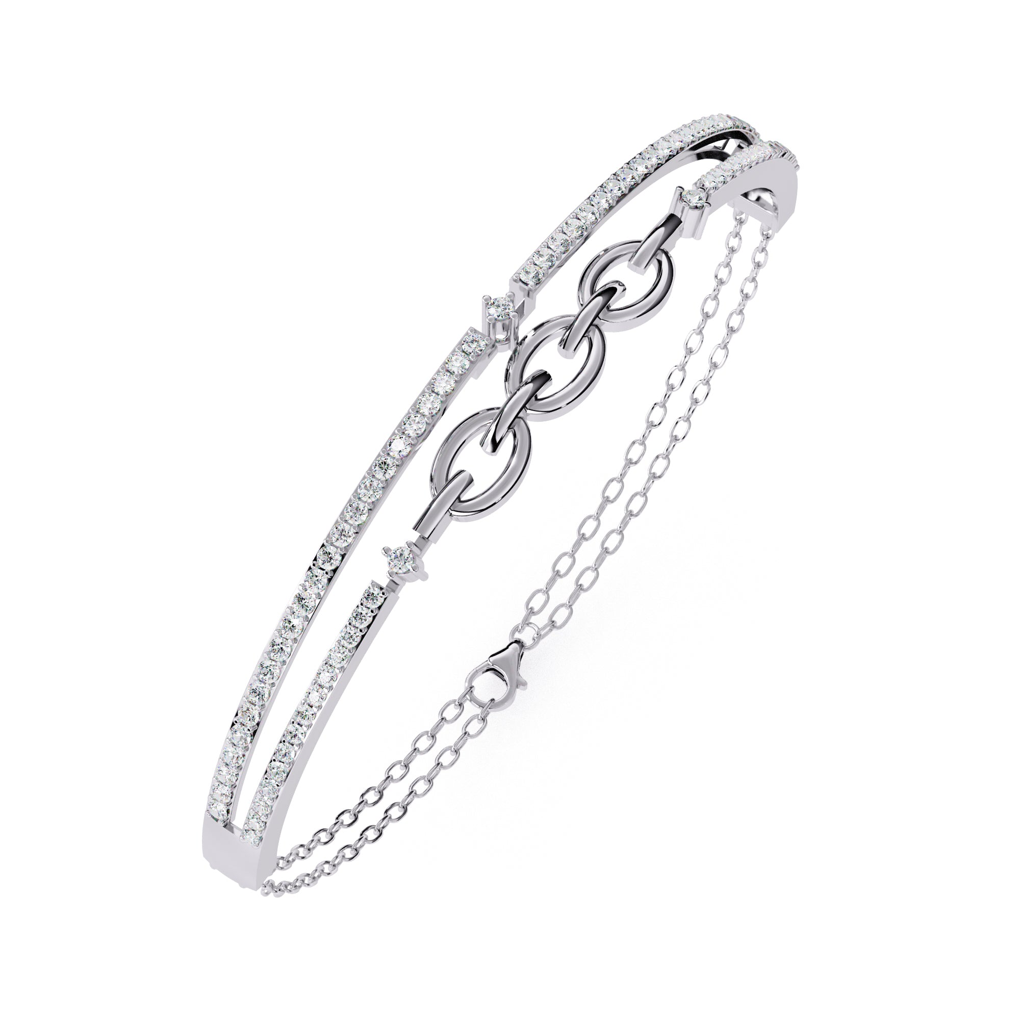 Dual Chain Diamond Bracelet Secondary image