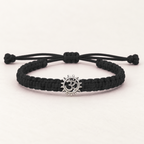 Sacred Om Motif Braided Pure Silver Bracelet