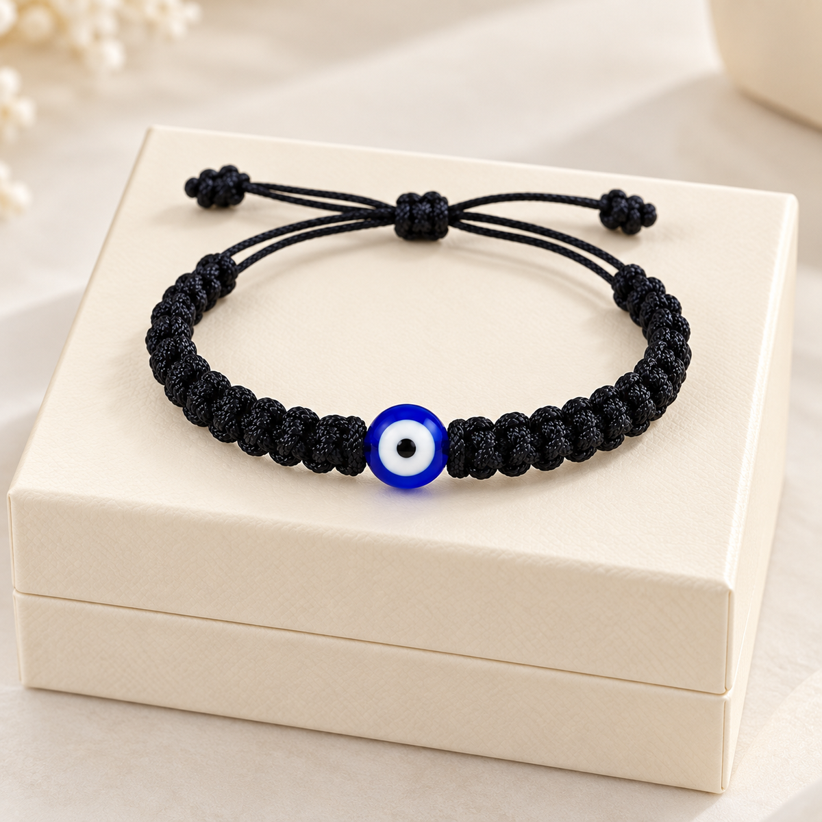 Tulsi Black Evil Eye Nazar Dhaga Woven Thread Bracelet