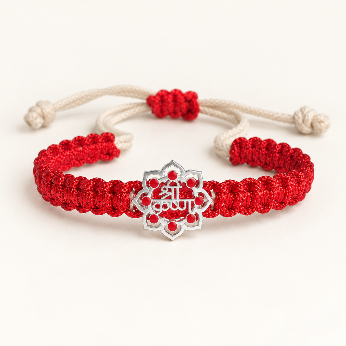 Divine Silver "Shri Krishna" Red Thread Bracelet Main image