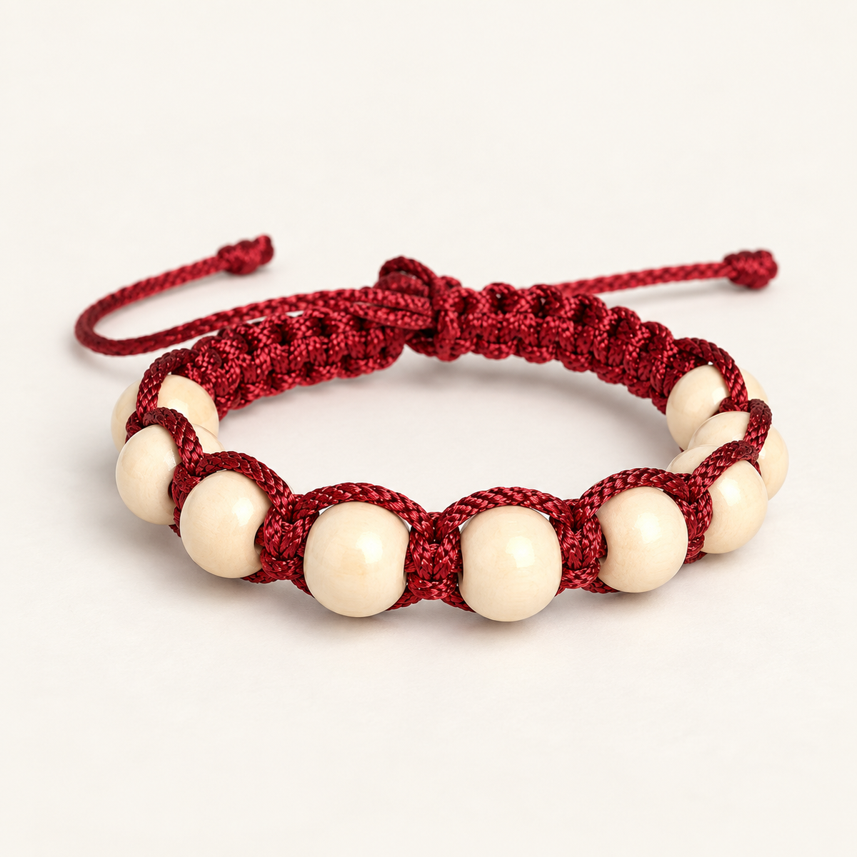Handcrafted Wooden Beaded Minimalist Thread Bracelet