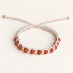 Sacred Small Rudraksha & Beige Woven Thread Bracelet