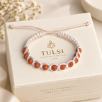 Sacred Small Rudraksha & Beige Woven Thread Bracelet