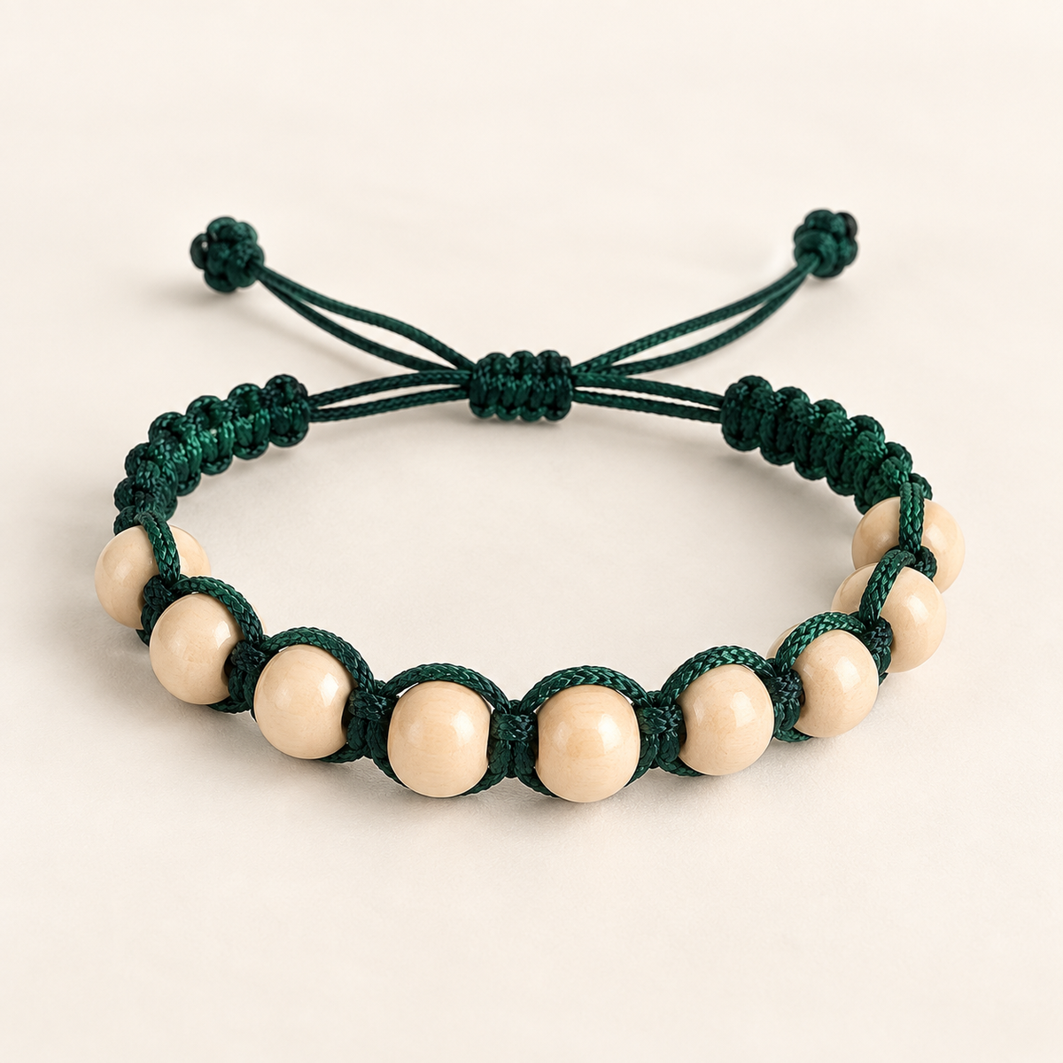 Handcrafted Wooden Beaded Minimalist Thread Bracelet