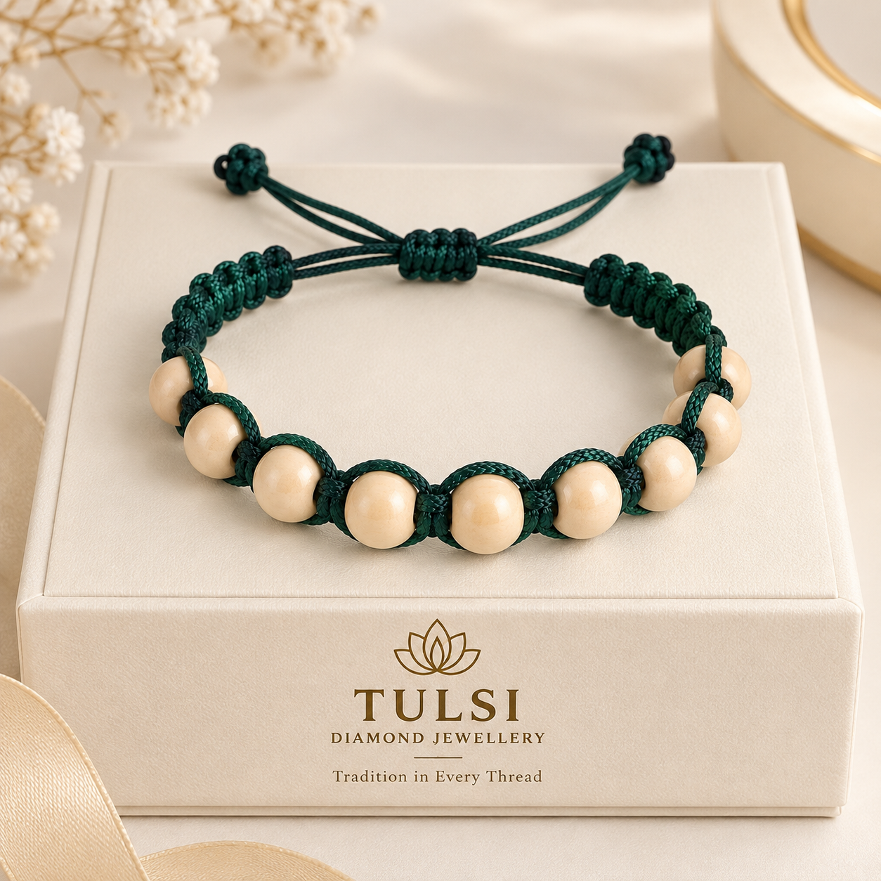 Handcrafted Wooden Beaded Minimalist Thread Bracelet Secondary image