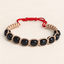 Handcrafted Gold and Black Beaded Thread Bracelet