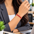Tulsi Sporty Red & Light Gold Woven Thread Bracelet