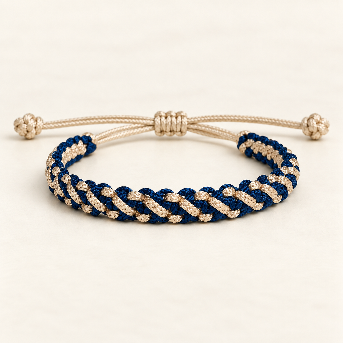 Tulsi Sporty Blue & Light Gold Woven Thread Bracelet