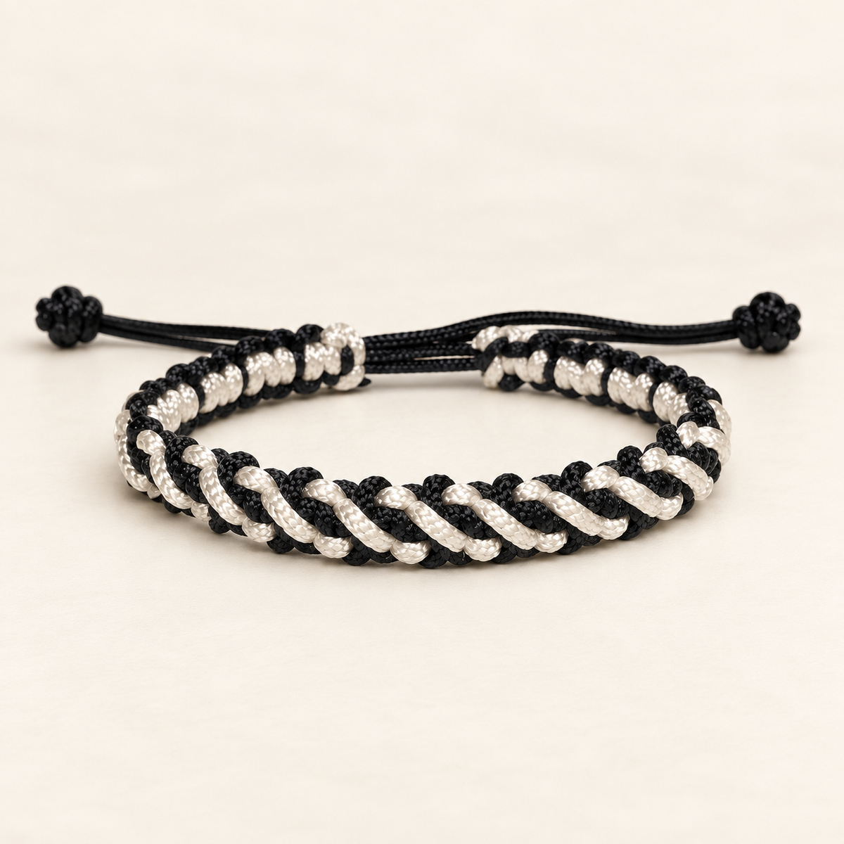 Tulsi Midnight Black & White Woven Thread Bracelet Main image